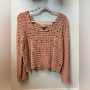 NWT ROXY Birdy Day Cotton Sweater - Size Xs - Square neck - Boho